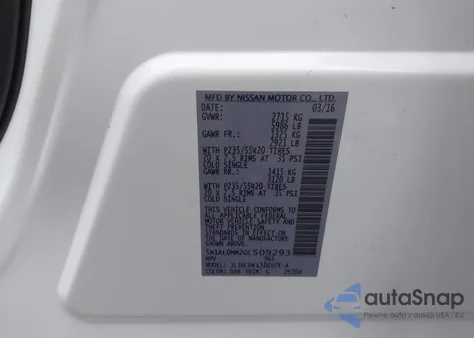 2016 Infiniti Qx60 z USA, uszkodzony, nr VIN 5N1AL0MM2GC509293